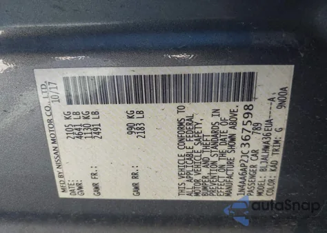 2018 Nissan Maxima 3.5 Platinum from USA, damaged, VIN 1N4AA6AP2JC367598